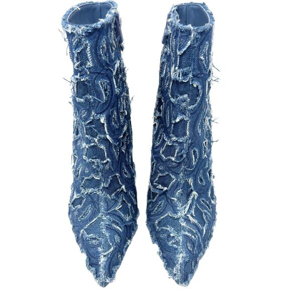 LOGO Christian Louboutin Heels So Kate Boots Ankle Booties Blue Denim NWT 40 - Picture 4 of 10